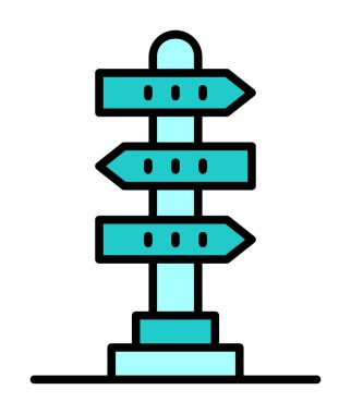 Beyaz arkaplanda yön vektörü illüstrasyonu