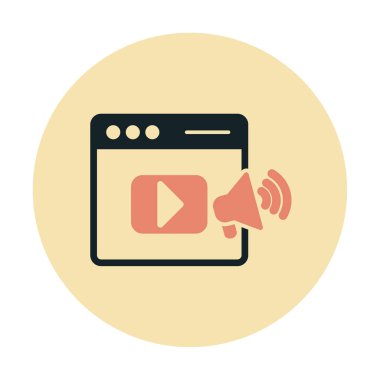 video pazarlama simgesi vektör illüstrasyonu