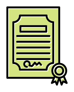 Sertifika vektör simgesi modern basit illüstrasyon 