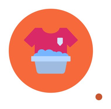 Çamaşır yıkama simgesi, vektör illüstrasyonu