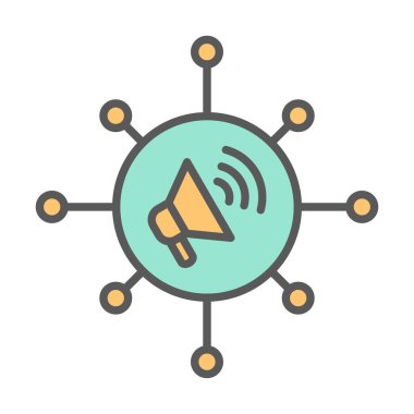 Viral Pazarlama web simgesi vektör illüstrasyonu