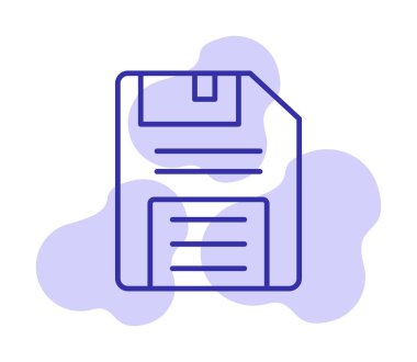 Basit Disket simgesi, vektör illüstrasyonu