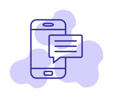 Basit sohbet simgesi, konuşma balonu, vektör illüstrasyonu