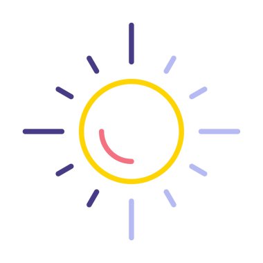 güneş düz simgesi, vektör illüstrasyon tasarımı