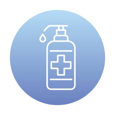 Bir dezenfektan şişesinin basit bir çizimi