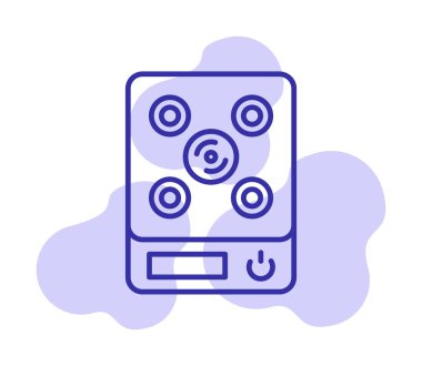 İndüksiyon Soba simgesi vektör illüstrasyonu