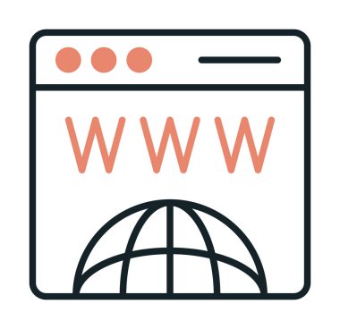 Basit web sitesi arayüzü simgesi, vektör illüstrasyonu