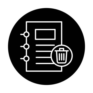 Basit not defteri simgesi, vektör illüstrasyonu