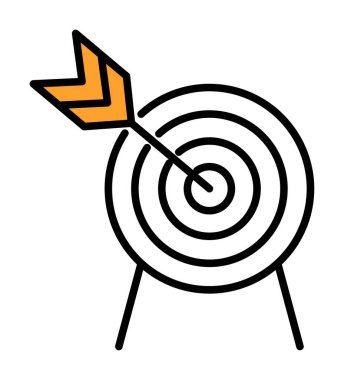 Basit hedef simgesi, hedef, vektör illüstrasyonu