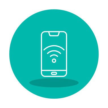 Akıllı telefon kablosuz interneti. Web simgesi basit illüstrasyon