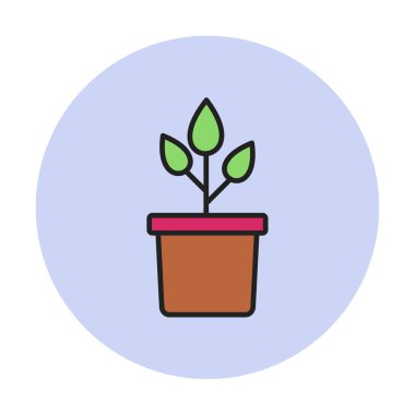 pot simge vektör çizim bitki