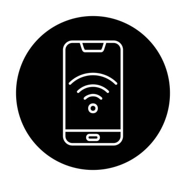 Akıllı telefon kablosuz interneti. Web simgesi basit illüstrasyon