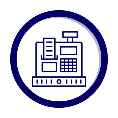 Kasiyer Makine simgesi vektör illüstrasyonu