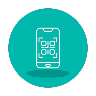Basit Smartphone QR Kod simgesi, vektör illüstrasyonu
