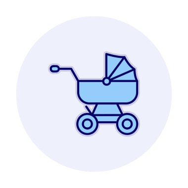 bebek arabası kutsal kişilerin resmi, vektör çizim 