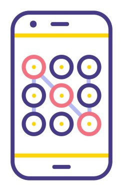 Mobil güvenlik, akıllı telefon ikonu. vektör illüstrasyonu