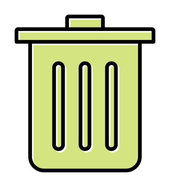 Çöp kutusu simgesi, çöp kutusu simgesi, renkli vektör illüstrasyonu