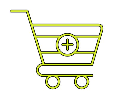 Cart alışveriş simgesine basit Ekle, vektör illüstrasyonu