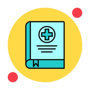 tıp kitabı web simgesi, vektör illüstrasyonu