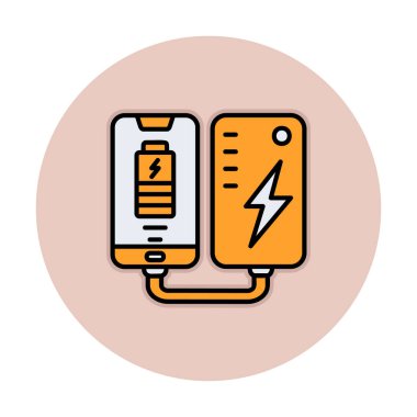 pil simgesi. renk çizgisi çizimi 