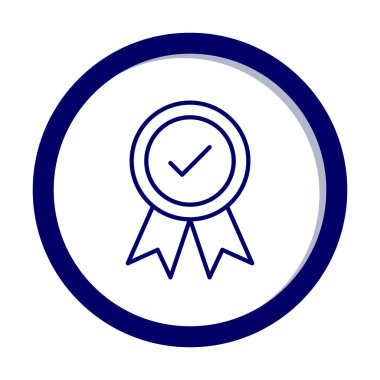 Onaylanmış madalya simgesi, vektör illüstrasyonu.