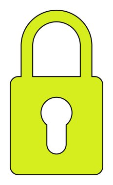 Asma kilit. Web simgesi basit illüstrasyon