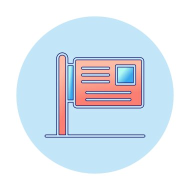 Reklam panosu. Web simgesi basit illüstrasyon