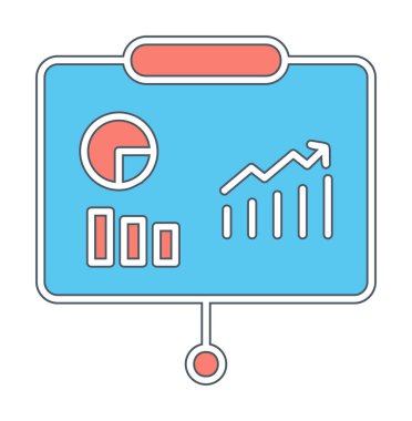 Beyaz arkaplan üzerinde sunum vektörü illüstrasyonunu çalıştır