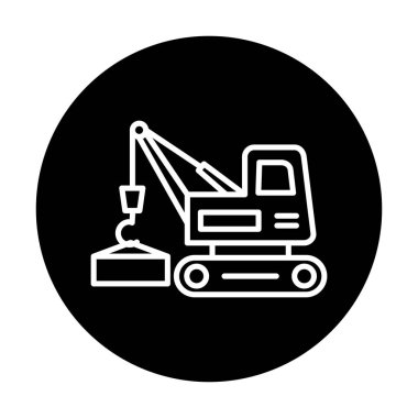 Yapı vinç simgesi, vektör illüstrasyon tasarımı