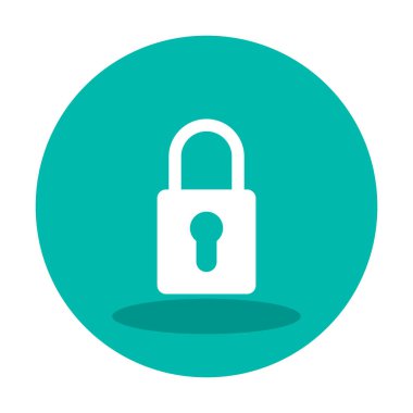 Asma kilit. Web simgesi basit illüstrasyon