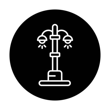 sokak ışığı çizgi simgesi, vektör illüstrasyonu