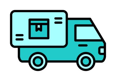 Vektör Tasarımı Teslimat Kamyonu Simgesi Biçimi