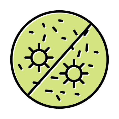 Antibakteriyel ikon. Virüs işareti. vektör tasarımı