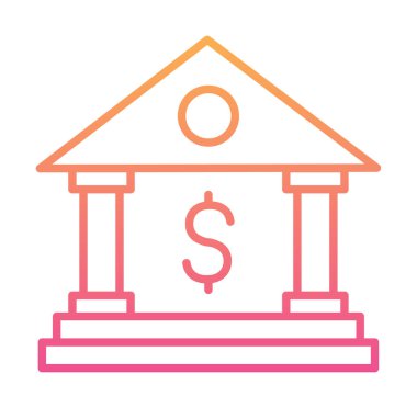 Beyaz arka plan üzerinde izole banka simgesi