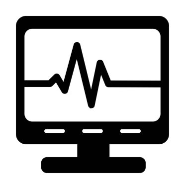 Ecg Okuma simgesi, vektör illüstrasyonu  