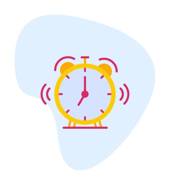 Beyaz arkaplanda alarm saat vektör çizimi