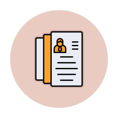 CV belgesi. Web simgesi basit illüstrasyon