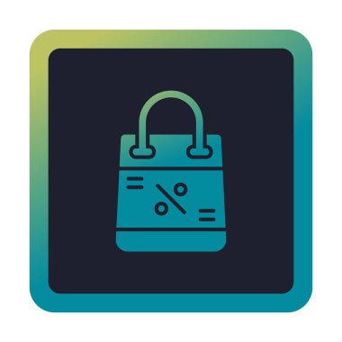 İndirim ve alışveriş çantası vektör çizgisi simgesi, satış konsepti                       