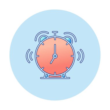 Beyaz arkaplanda alarm saat vektör çizimi