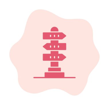 Beyaz arkaplanda yön vektörü illüstrasyonu