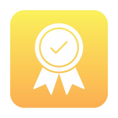 Onaylanmış madalya simgesi, vektör illüstrasyonu.