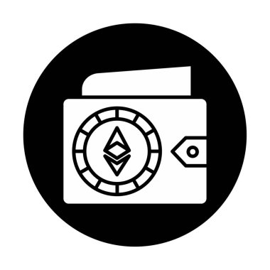 ethereum Cüzdan ve kripto para birimi simgesi vektör illüstrasyon tasarımı