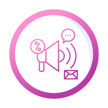 Megafon vektör illüstrasyonlu tanıtım konsepti simgesi