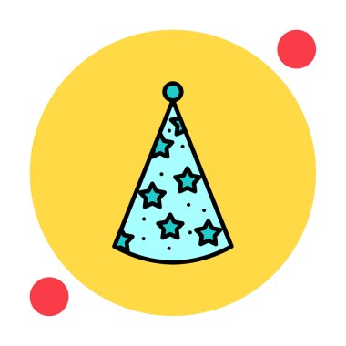 Basit Parti Şapkası simgesi, vektör illüstrasyonu
