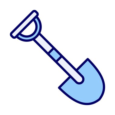 Bahçe küreği ikonu. Kürek karikatür simgesinin vektör çizimi                 