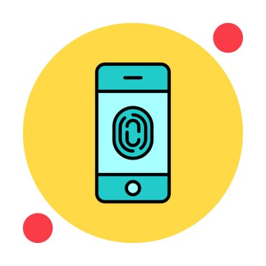 parmak izi kutsal kişilerin resmi, vektör çizim ile Smartphone 