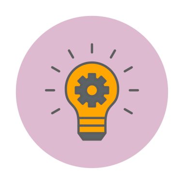 Fikir ampul ikonu vektör illüstrasyonu             