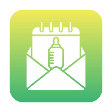 Davet kartı web simgesi, vektör illüstrasyonu