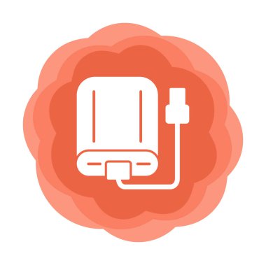 harici sabit disk simgesi, vektör illüstrasyonu basit tasarım