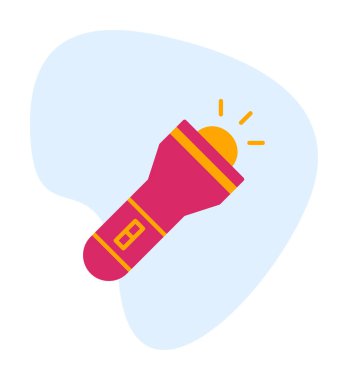 Seyahat fenerinin düz simgesi. Renkli vektör çizimi